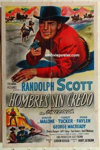 d865 NEVADAN Spanish/U.S. one-sheet movie poster '50 Randolph Scott, Malone