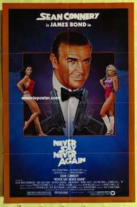 d862 NEVER SAY NEVER AGAIN 1sh movie poster '83 Sean Connery, Bond