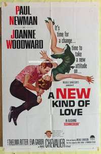 d860 NEW KIND OF LOVE one-sheet movie poster '63 Paul Newman, Woodward