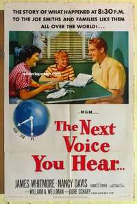 d856 NEXT VOICE YOU HEAR one-sheet movie poster '50 ...is God!