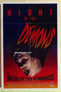 d851 NIGHT OF THE DEMONS one-sheet movie poster '88 Tenney, Gallo