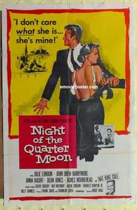 d847 NIGHT OF THE QUARTER MOON one-sheet movie poster '59 Julie London