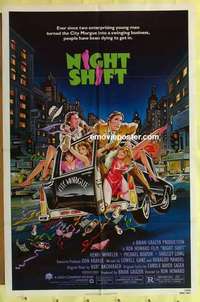 d837 NIGHTSHIFT one-sheet movie poster '82 Michael Keaton, Henry Winkler