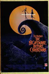 d839 NIGHTMARE BEFORE CHRISTMAS int'l one-sheet movie poster '93 Tim Burton