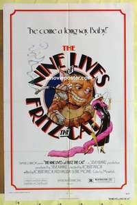 d836 NINE LIVES OF FRITZ THE CAT one-sheet movie poster '74 R. Crumb