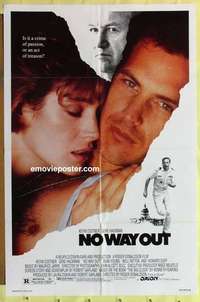 d834 NO WAY OUT one-sheet movie poster '87 Kevin Costner, Hackman