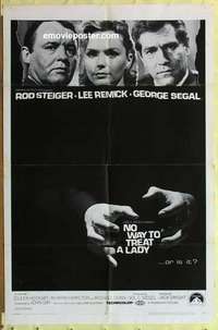 d833 NO WAY TO TREAT A LADY one-sheet movie poster '68 Steiger, Remick