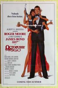 d823 OCTOPUSSY style B advance one-sheet movie poster '83 Moore as Bond!