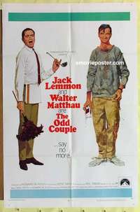 d821 ODD COUPLE one-sheet movie poster '68 Walter Matthau, Jack Lemmon
