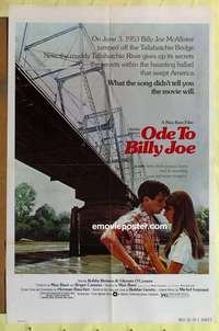 d819 ODE TO BILLY JOE one-sheet movie poster '76 Robby Benson, O'Connor