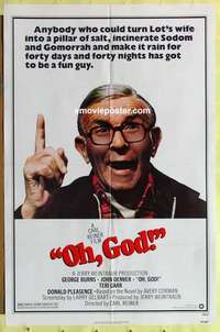 d815 OH GOD one-sheet movie poster '77 great George Burns image!