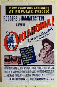 d814 OKLAHOMA one-sheet movie poster '56 Gordon MacRae, Shirley Jones