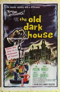 d813 OLD DARK HOUSE one-sheet movie poster '63 Hammer, William Castle