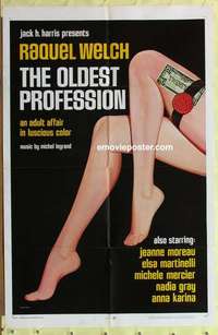 d810 OLDEST PROFESSION one-sheet movie poster '68 Raquel Welch, sexy legs!