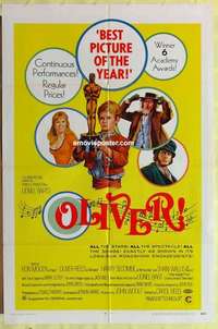 d809 OLIVER one-sheet movie poster '69 Charles Dickens, Reed, Ron Moody
