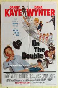 d803 ON THE DOUBLE one-sheet movie poster '61 Danny Kaye, Dana Wynter