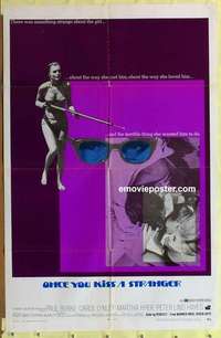 d798 ONCE YOU KISS A STRANGER one-sheet movie poster '70 Carol Lynley