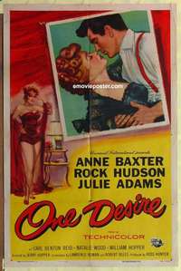 d797 ONE DESIRE one-sheet movie poster '55 sexy Anne Baxter, Rock Hudson