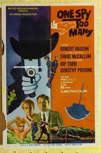 d791 ONE SPY TOO MANY int'l 1sh '66 Robert Vaughn, David McCallum, The Man from UNCLE!