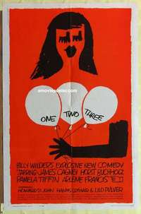 d789 ONE TWO THREE one-sheet movie poster '62 Billy Wilder, Saul Bass art!