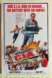 d785 OPERATION CIA one-sheet movie poster '65 early Burt Reynolds!