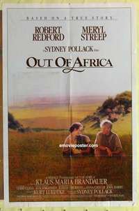 d772 OUT OF AFRICA one-sheet movie poster '85 Robert Redford, Meryl Streep