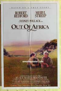 d773 OUT OF AFRICA advance one-sheet movie poster '85 Robert Redford, Streep
