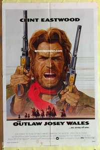 d769 OUTLAW JOSEY WALES one-sheet movie poster '76 tough Clint Eastwood!
