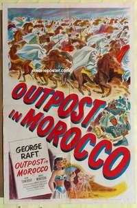 d767 OUTPOST IN MOROCCO one-sheet movie poster '49 unusual artwork image!