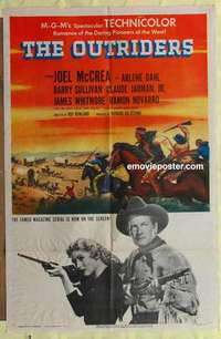d766 OUTRIDERS one-sheet movie poster '50 Joel McCrea, Arlene Dahl
