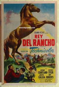 d757 PALOMINO Spanish/U.S. one-sheet movie poster '50 great horse image!