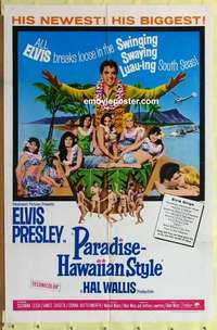 d751 PARADISE HAWAIIAN STYLE one-sheet movie poster '66 Elvis Presley