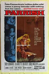 d746 PARRISH one-sheet movie poster '61 Troy Donahue, Claudette Colbert