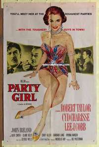 d745 PARTY GIRL one-sheet movie poster '58 Cyd Charisse, Nicolas Ray