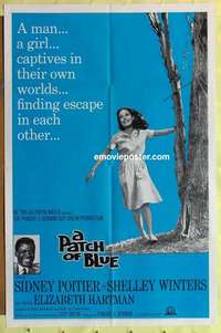 d742 PATCH OF BLUE one-sheet movie poster '66 Sidney Poitier, Winters