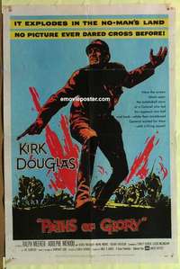 d741 PATHS OF GLORY one-sheet movie poster '58 Kubrick, Kirk Douglas