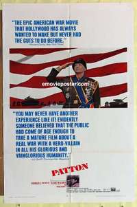 d738 PATTON one-sheet movie poster '70 George C. Scott military classic!