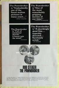 d736 PAWNBROKER one-sheet movie poster '65 Rod Steiger, Gerladine Fitzgerald