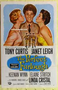 d727 PERFECT FURLOUGH one-sheet movie poster '58 Tony Curtis, Janet Leigh