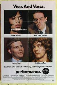 d726 PERFORMANCE one-sheet movie poster '70 Nicolas Roeg, Mick Jagger