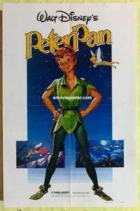 d722 PETER PAN one-sheet movie poster R82 Walt Disney classic!
