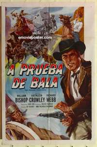 d719 PHANTOM STAGECOACH Spanish/U.S. one-sheet movie poster '57 William Bishop