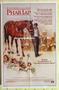d718 PHAR LAP one-sheet movie poster '84 Australian horse racing!