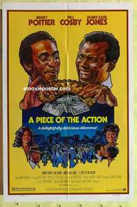 d712 PIECE OF THE ACTION one-sheet movie poster '77 Sidney Poitier, Cosby
