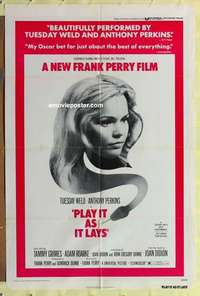 d697 PLAY IT AS IT LAYS one-sheet movie poster '72 Tuesday Weld, Perkins