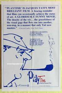 d695 PLAYTIME one-sheet movie poster '67 Jacques Tati, Barbara Dennek