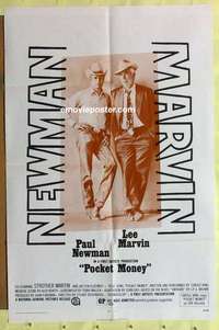 d692 POCKET MONEY one-sheet movie poster '72 Paul Newman, Lee Marvin