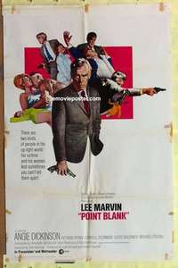 d691 POINT BLANK int'l one-sheet movie poster '67 rare international style!
