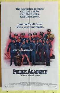 d689 POLICE ACADEMY one-sheet movie poster '84 Steve Guttenberg classic!