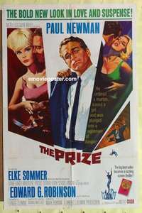 d660 PRIZE one-sheet movie poster '63 Paul Newman, Elke Sommer